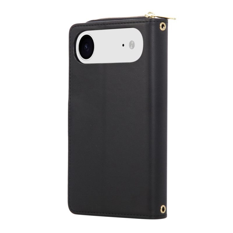 Flip Case Leren iPhone Air 9 Kaarthouders En Koord