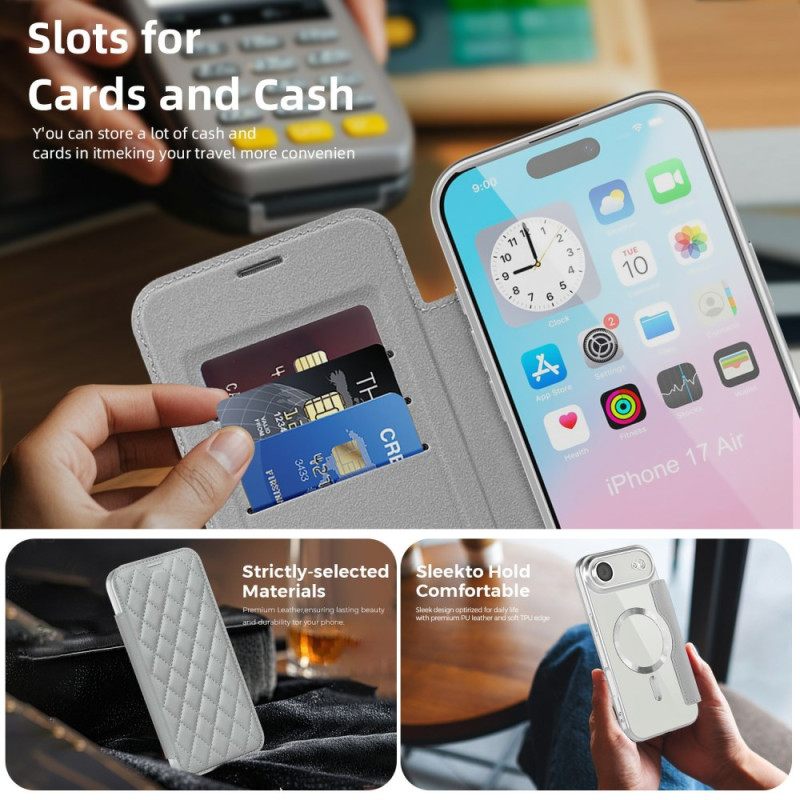 Folio-hoesje iPhone Air Magsafe-compatibel Gewatteerd Bescherming Hoesje