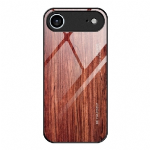 Hoesje iPhone Air Gehard Glas Met Houteffect