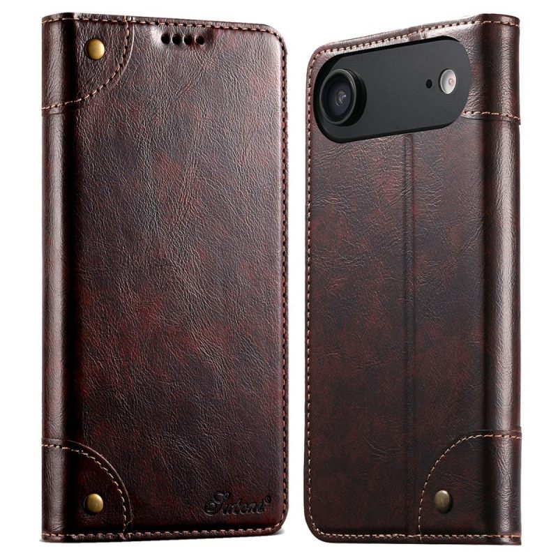 Leren Hoesje iPhone Air Vintage Suteni