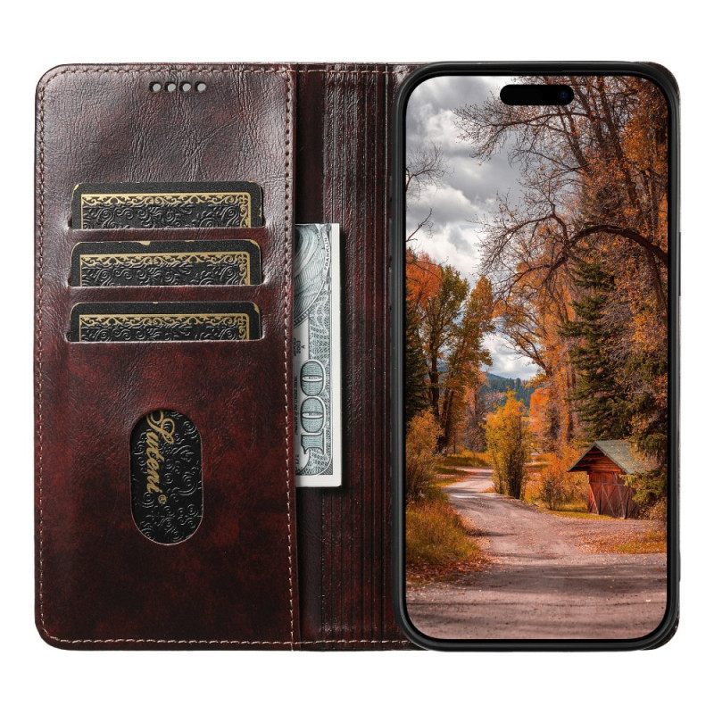 Leren Hoesje iPhone Air Vintage Suteni