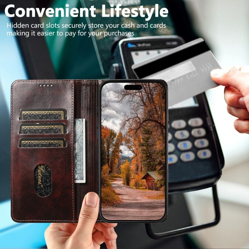 Leren Hoesje iPhone Air Vintage Suteni