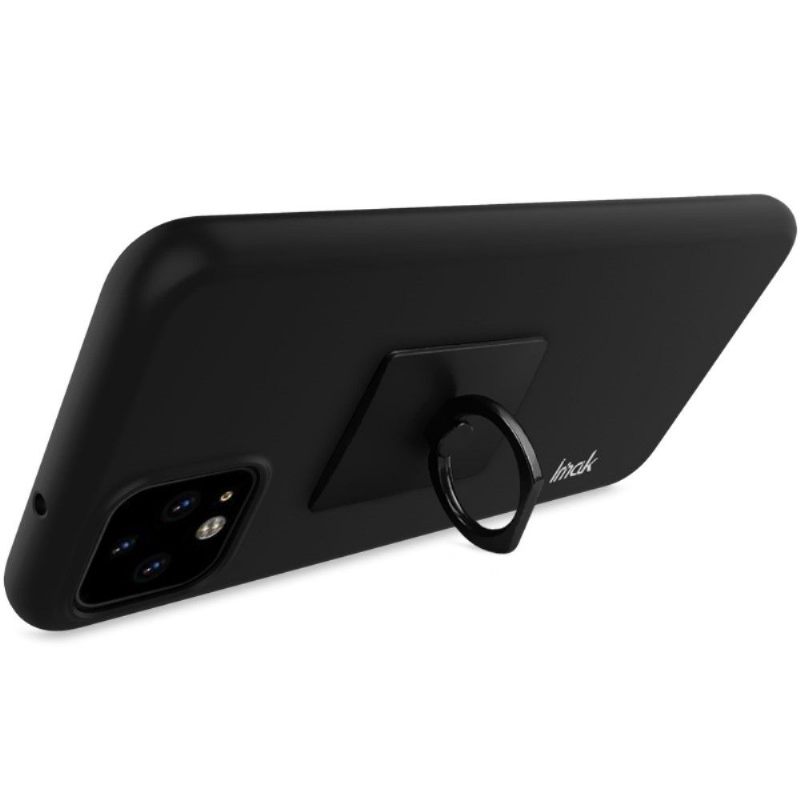 Google Pixel 4 Xl - Hoesje Met Standaard + Gehard Glas - Zwart Metaal