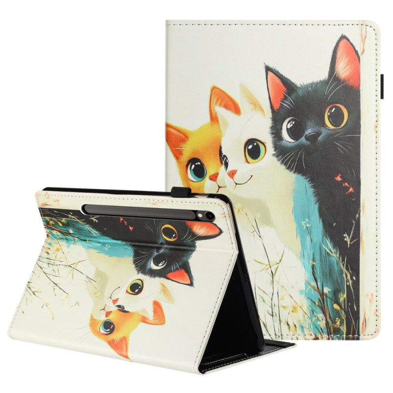 Cover Samsung Galaxy Tab S10 Fe Ontwerp Met Drie Katten