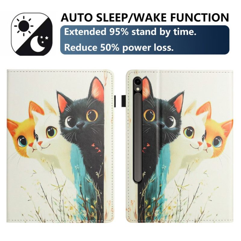 Cover Samsung Galaxy Tab S10 Fe Ontwerp Met Drie Katten