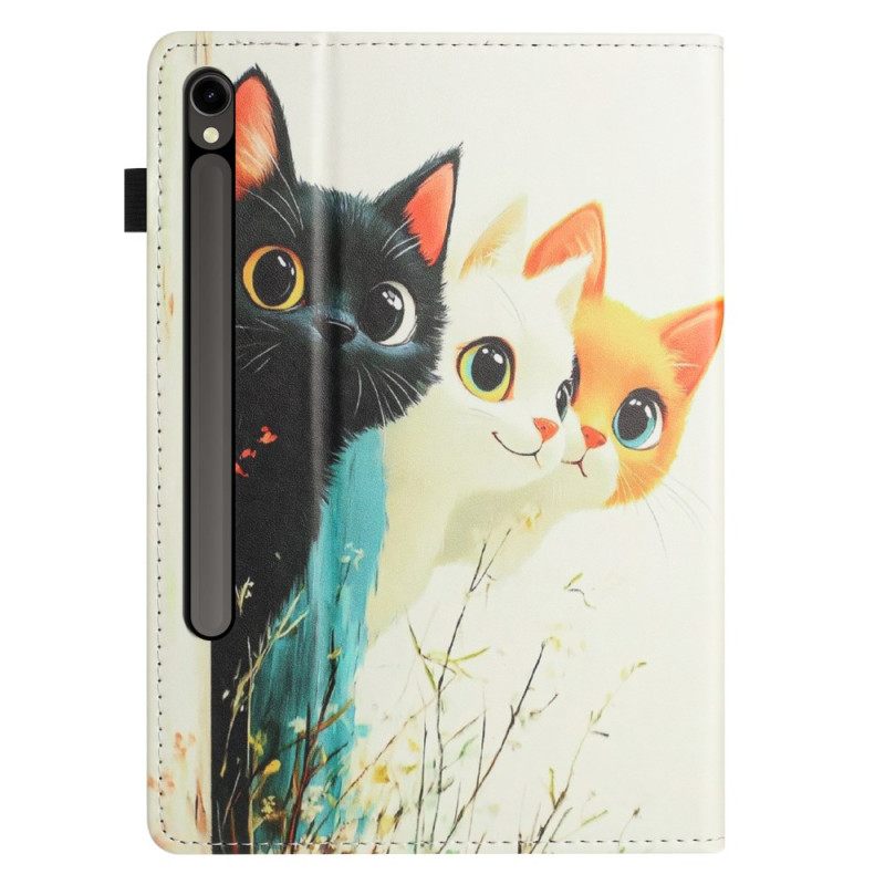 Cover Samsung Galaxy Tab S10 Fe Ontwerp Met Drie Katten