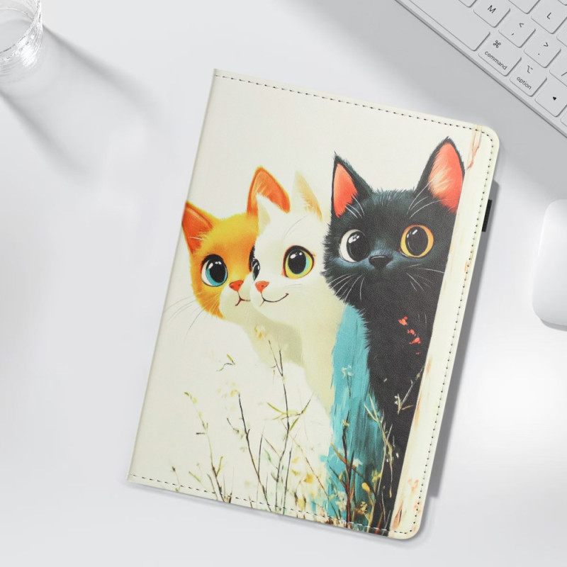 Cover Samsung Galaxy Tab S10 Fe Ontwerp Met Drie Katten