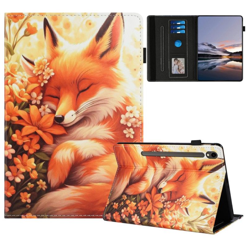 Cover Samsung Galaxy Tab S10 Fe Vos Met Bloemen Bescherming Hoesje