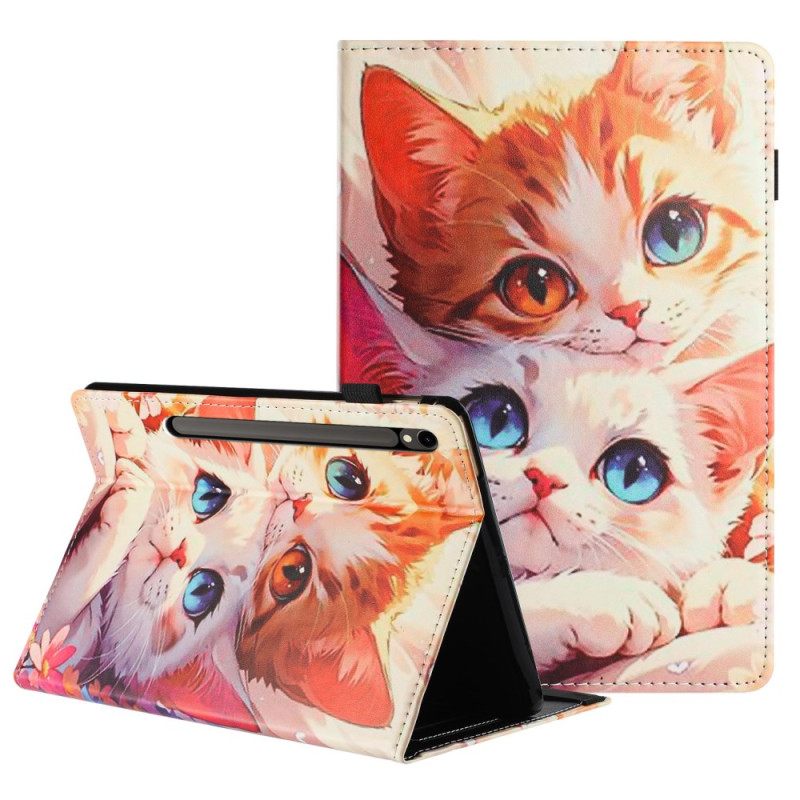 Hoesje Case Samsung Galaxy Tab S10 Fe Telefoonhoesje Ontwerp Met Twee Katten