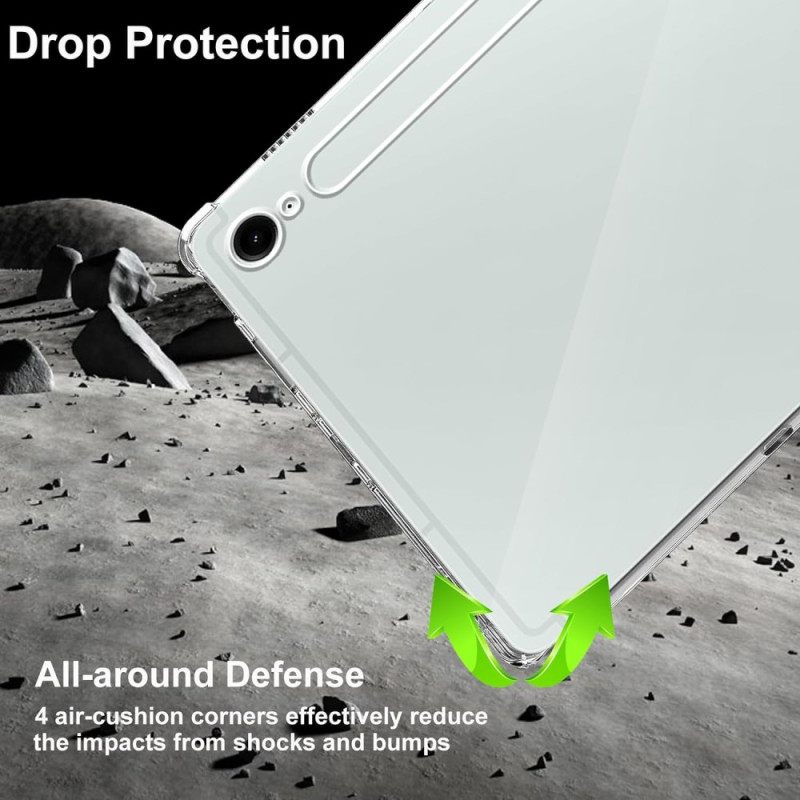 Hoesje Voor Samsung Galaxy Tab S10 Fe Transparant Met 2 Geharde Glazen Schermbeschermers