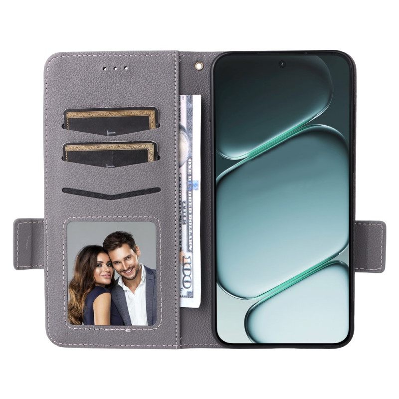 Flip Case Leren Oneplus 15r Lychee-textuur Met Bandje