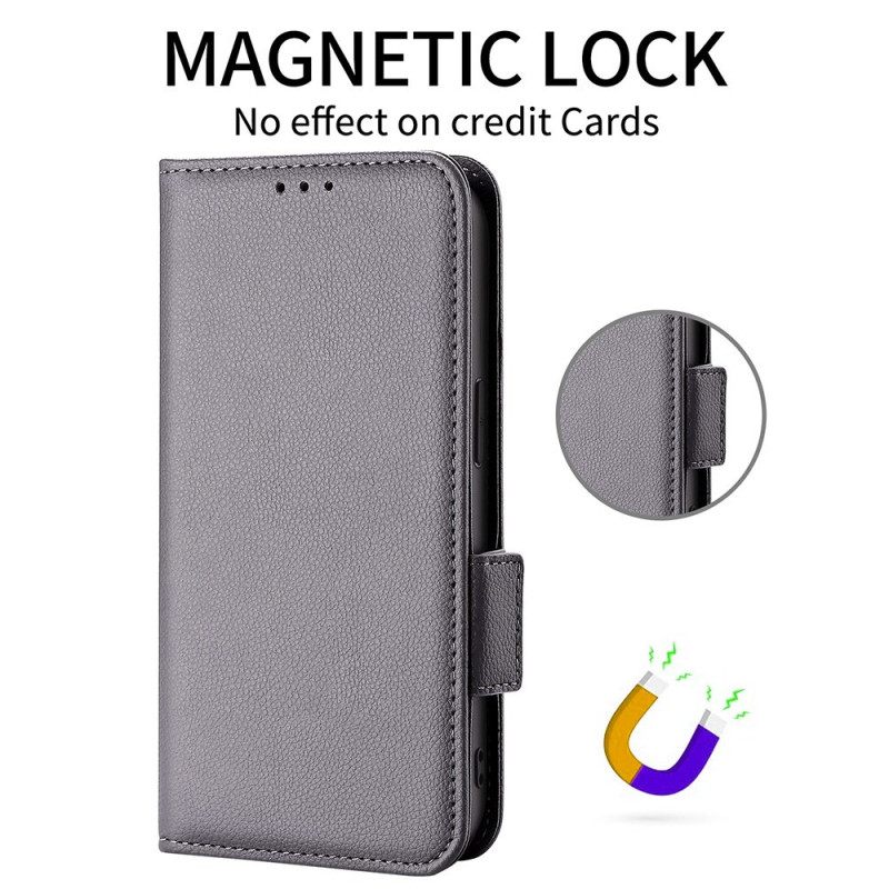 Flip Case Leren Oneplus 15r Lychee-textuur Met Bandje