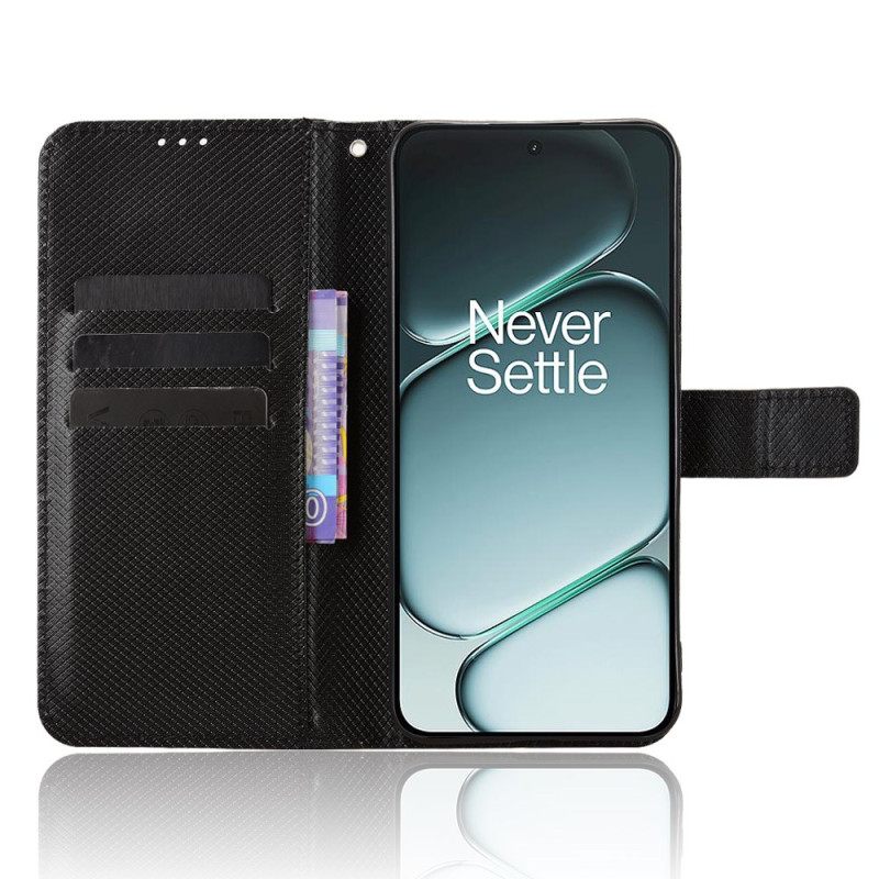 Leren Hoesje Oneplus 15r Diamanttextuur Bescherming Hoesje