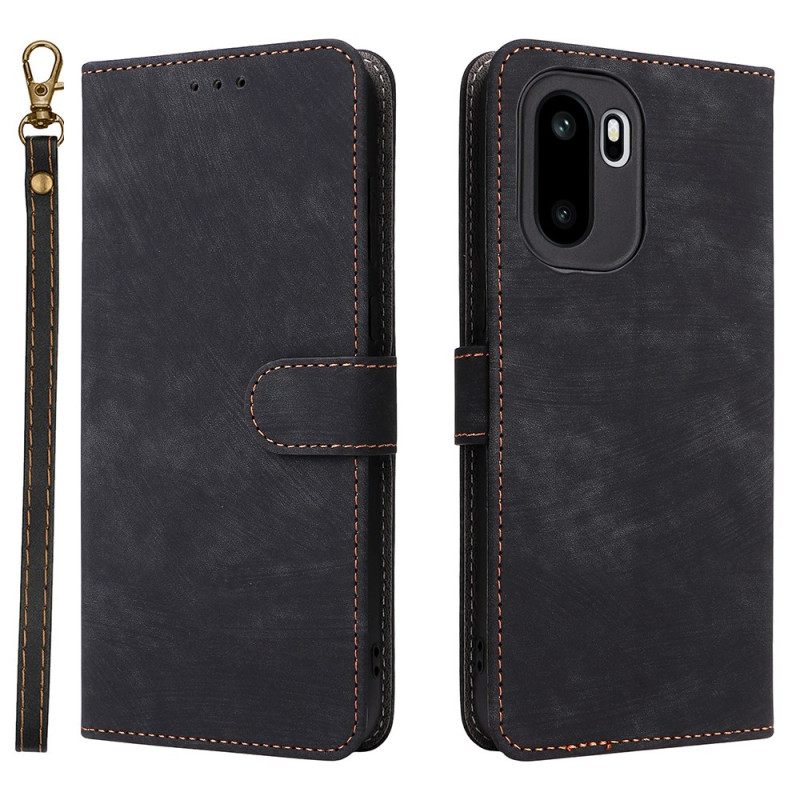 Leren Hoesje Oneplus 15r Rfid-blokkerend Suède-effect Bescherming Hoesje