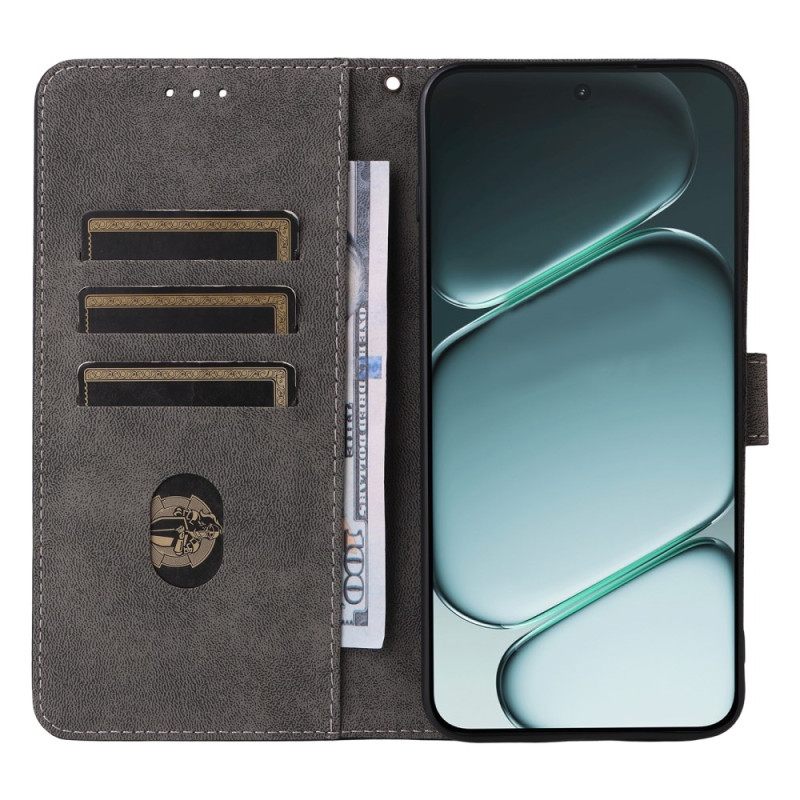 Leren Hoesje Oneplus 15r Rfid-blokkerend Suède-effect Bescherming Hoesje