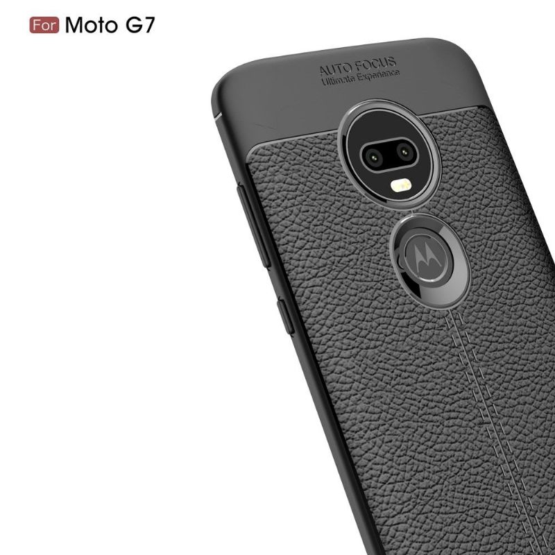 Hoesje voor Motorola Moto G7 Afwerkingsgel Van Kunstleer