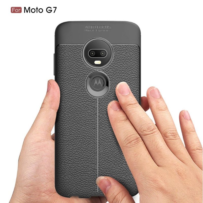 Hoesje voor Motorola Moto G7 Afwerkingsgel Van Kunstleer