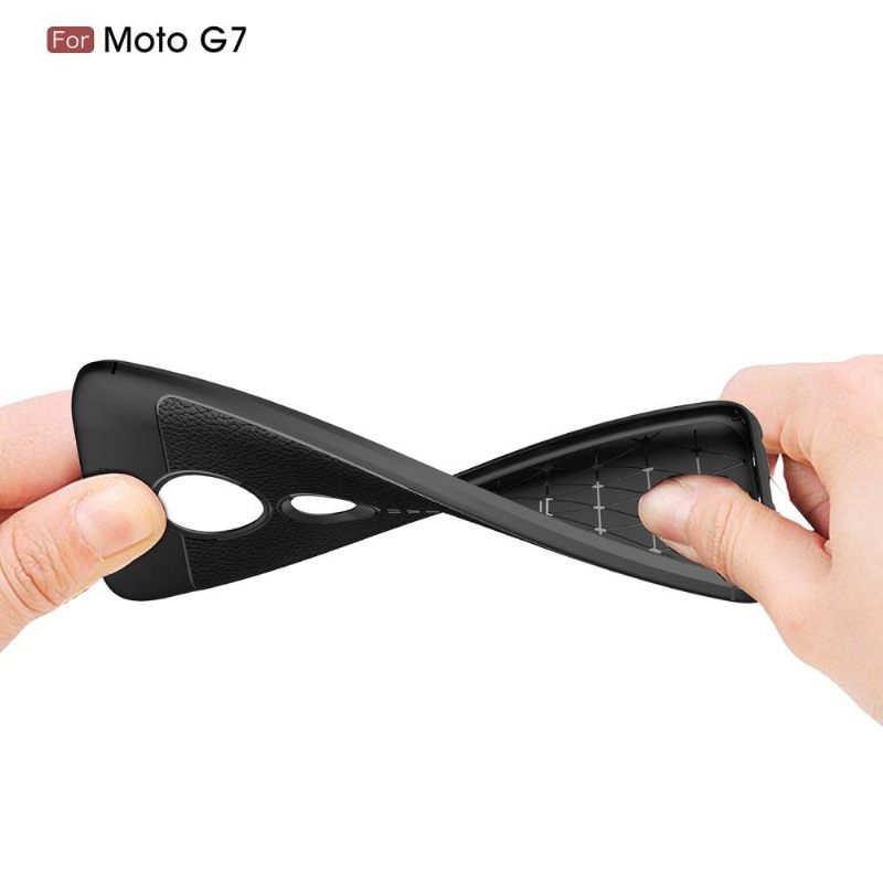 Hoesje voor Motorola Moto G7 Afwerkingsgel Van Kunstleer