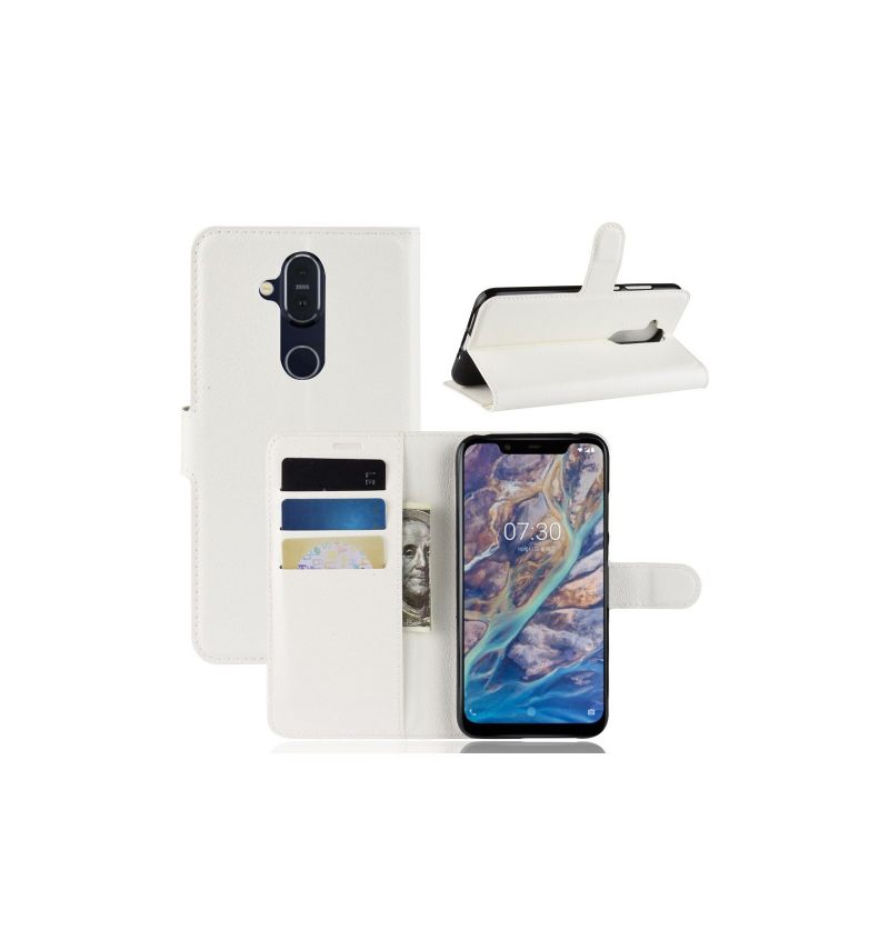 Folio-hoesje voor Nokia 8.1 Stijl Leren Kaarthouder
