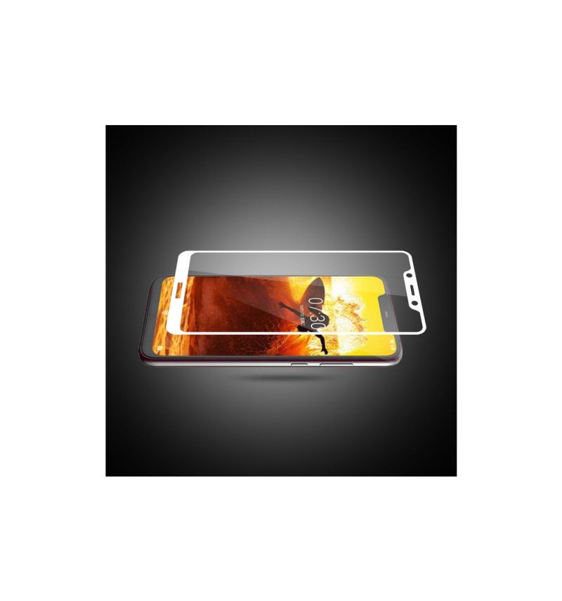 Nokia 8.1 - Schermbeschermer Van Gehard Glas Op Ware Grootte - Wit