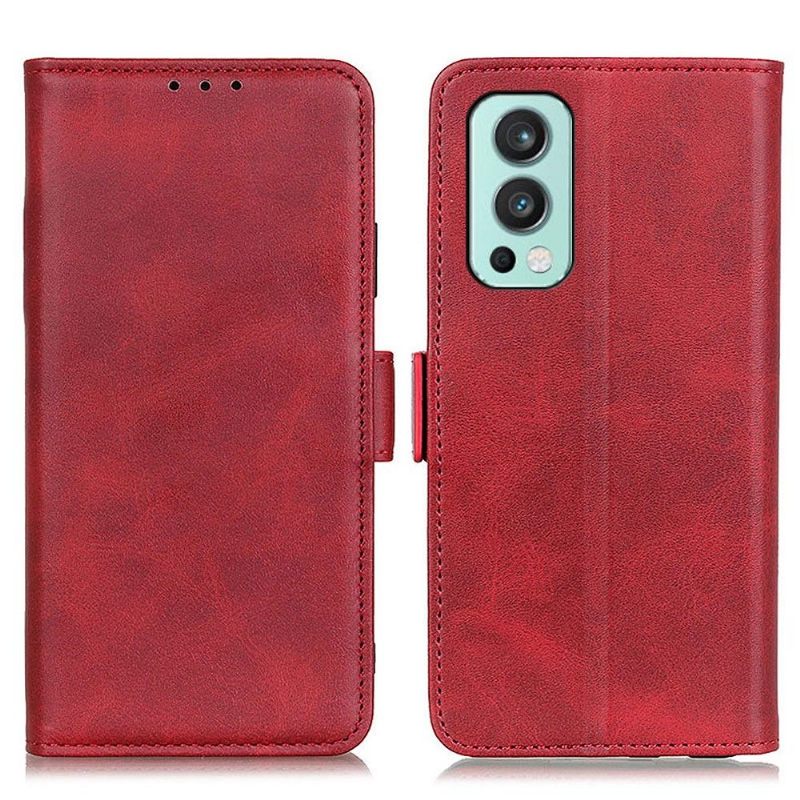 Cover voor OnePlus Nord 2 5G Anti-fall Portemonnee Leren Mat Kunstleer