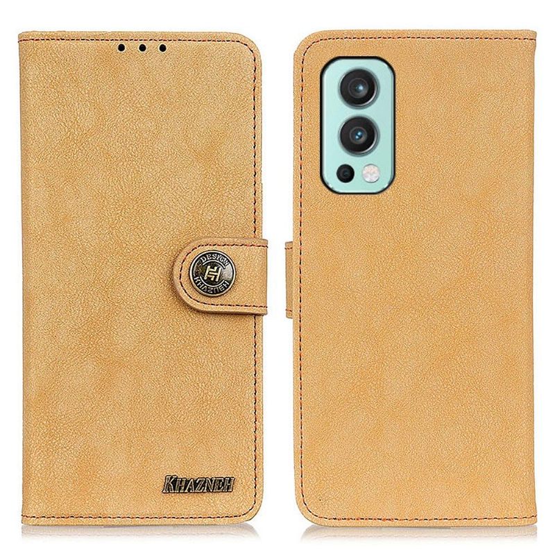 Folio-hoesje voor OnePlus Nord 2 5G Khazneh Retro Leder Effect