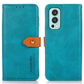 Folio-hoesje voor OnePlus Nord 2 5G Khazneh Tweekleurig Kunstleer