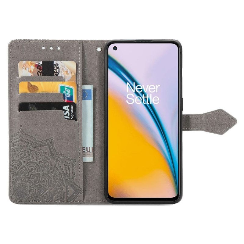 Folio-hoesje voor OnePlus Nord 2 5G Mandala-reliëf In Kunstleer