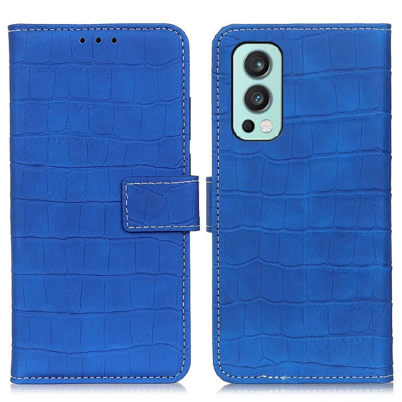 Leren Hoesje voor OnePlus Nord 2 5G Bescherming Imitatieleer Croc Look