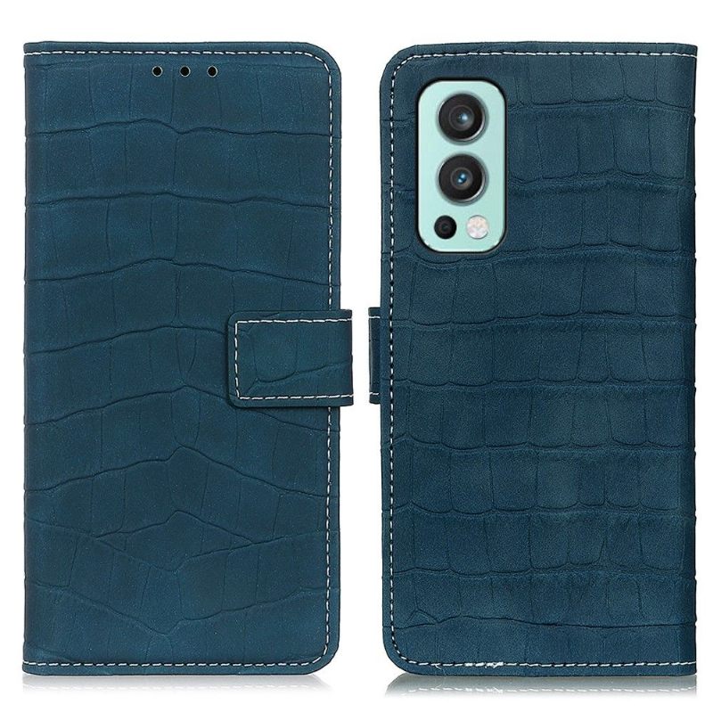 Leren Hoesje voor OnePlus Nord 2 5G Bescherming Imitatieleer Croc Look