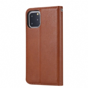 Folio-hoesje voor iPhone 11 Pro Leren Effect Stand Case
