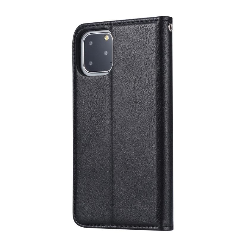 Folio-hoesje voor iPhone 11 Pro Leren Effect Stand Case