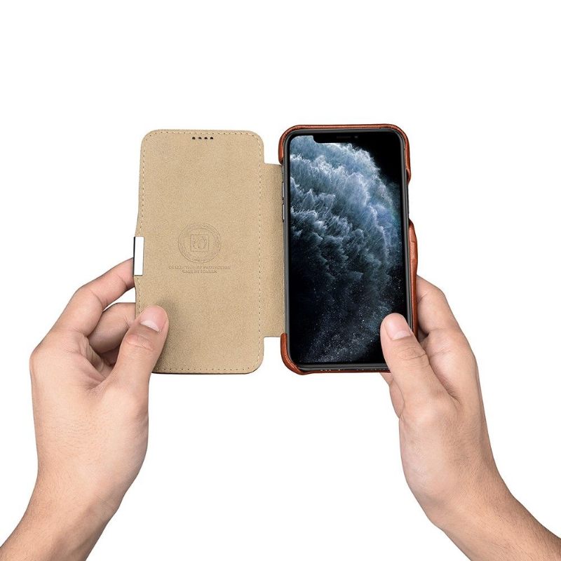 Hoesje voor iPhone 11 Pro Folio-hoesje Echt Leer