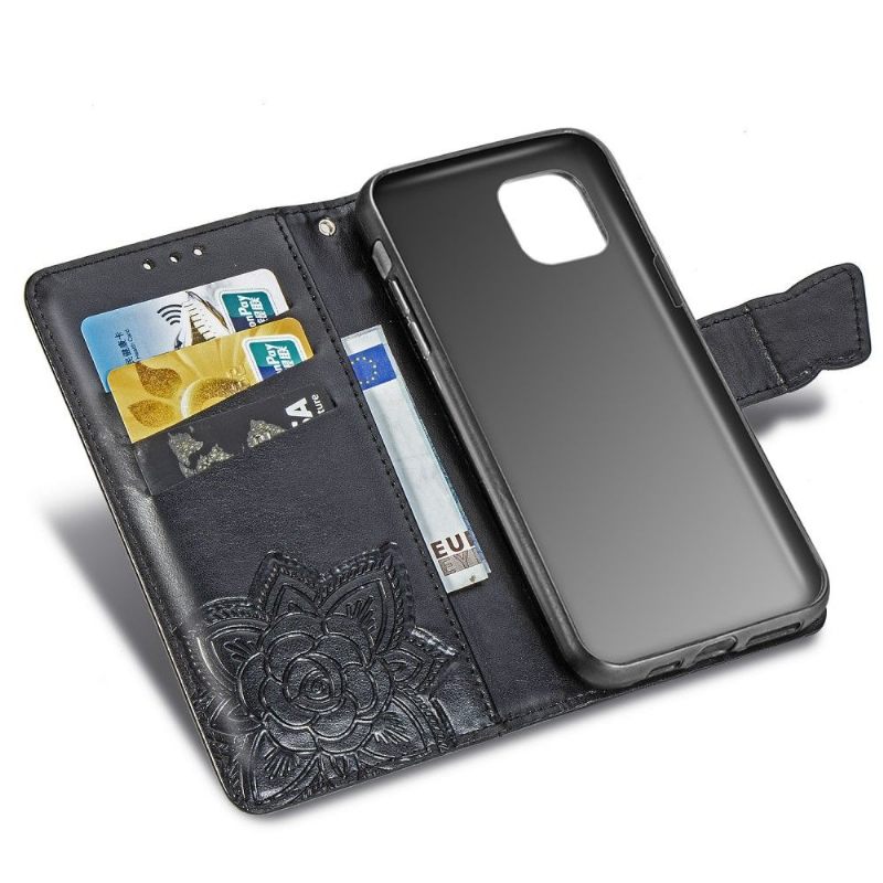 Leren Hoesje voor iPhone 11 Pro Bescherming Vlinder Met Reliëf