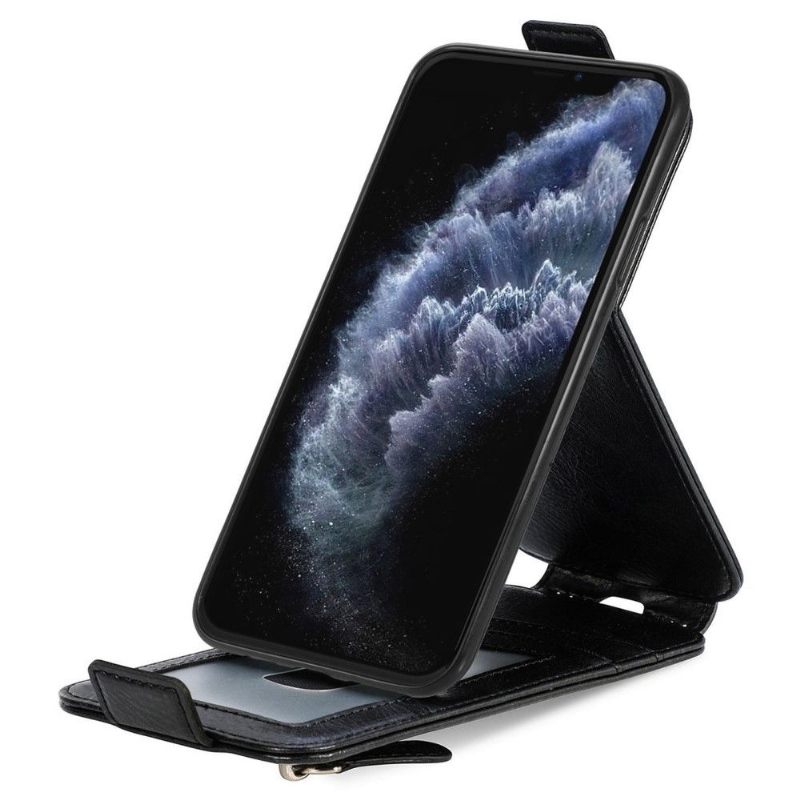Leren Hoesje voor iPhone 11 Pro Folio-hoesje Kaarthouder Met Verticale Flap