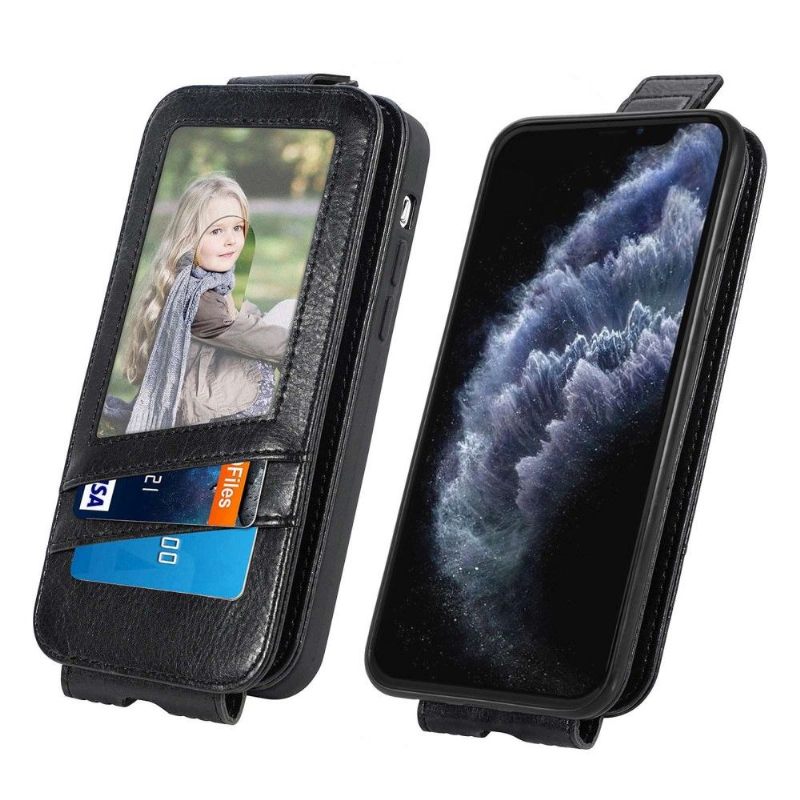 Leren Hoesje voor iPhone 11 Pro Folio-hoesje Kaarthouder Met Verticale Flap