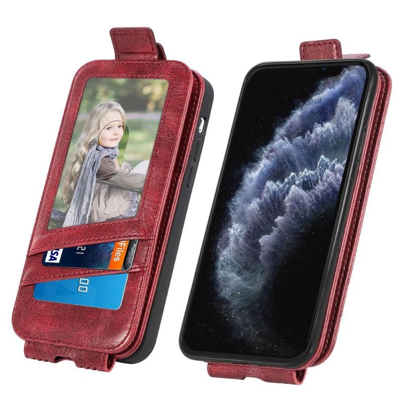 Leren Hoesje voor iPhone 11 Pro Folio-hoesje Kaarthouder Met Verticale Flap
