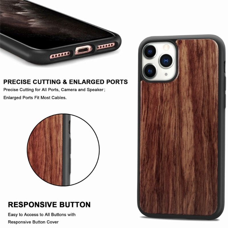 Telefoonhoesje voor iPhone 11 Pro Bescherming Premium Hout
