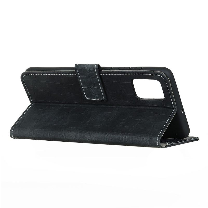 Folio-hoesje voor OnePlus 8T Imitatieleer Croc Look