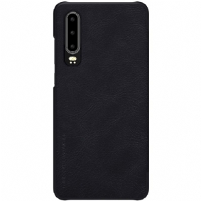 Cover voor Huawei P30 Nillkin Qin Kunstleren Hoes