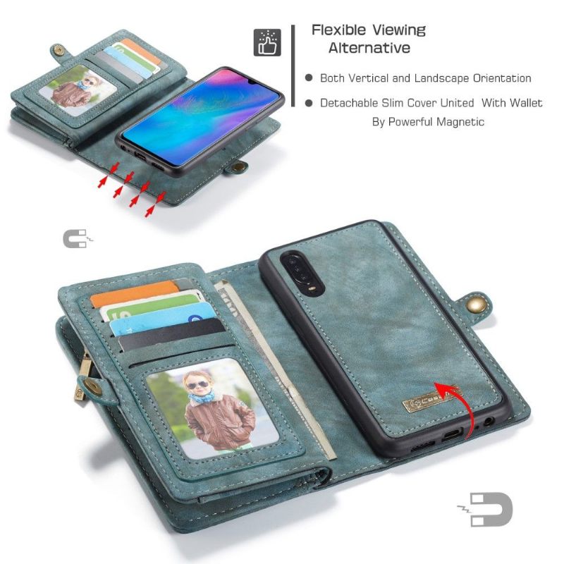 Hoesje Flip Case voor Huawei P30 En Kaarthouder Cover - Groen