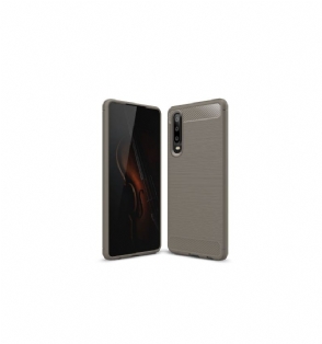 Hoesje voor Huawei P30 Anti-fall Geborstelde Carbon Gel