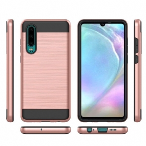 Hoesje voor Huawei P30 Geborsteld Metaaleffect - Rosé Goud