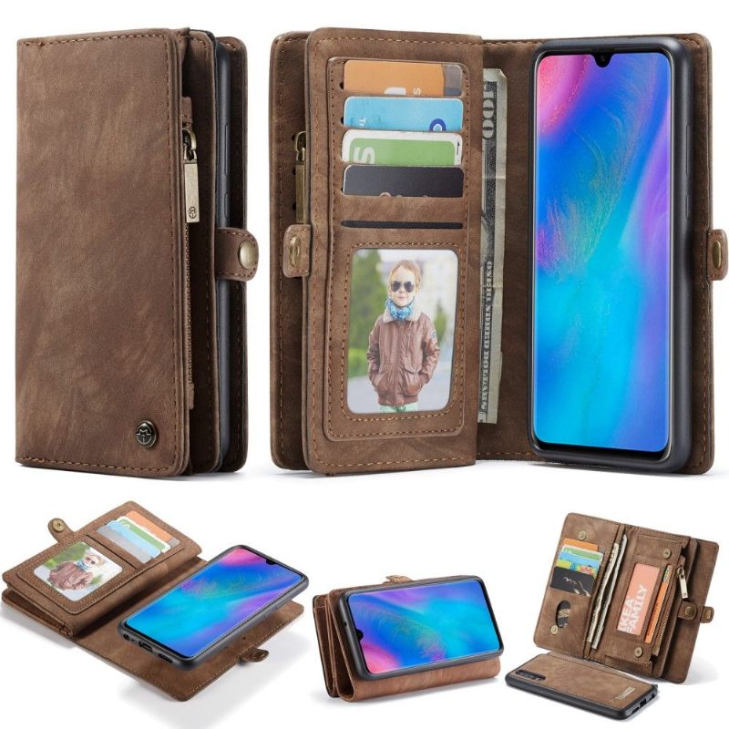 Telefoonhoesje Leren Hoesje voor Huawei P30 Bescherming En Kaarthouder Cover - Bruin