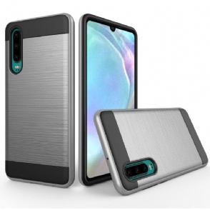 Telefoonhoesje voor Huawei P30 Bescherming Geborsteld Metaaleffect - Grijs