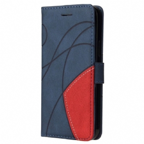 Flip Case voor Google Pixel 7 Pro Met Ketting Tweekleurige Riem