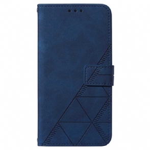 Leren Hoesje voor Google Pixel 7 Pro Driehoeken Met Schouderriem