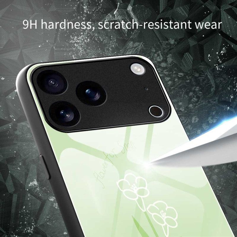 Case Hoesje iPhone 17 Pro Max Telefoonhoesje Bloemen Van Gehard Glas