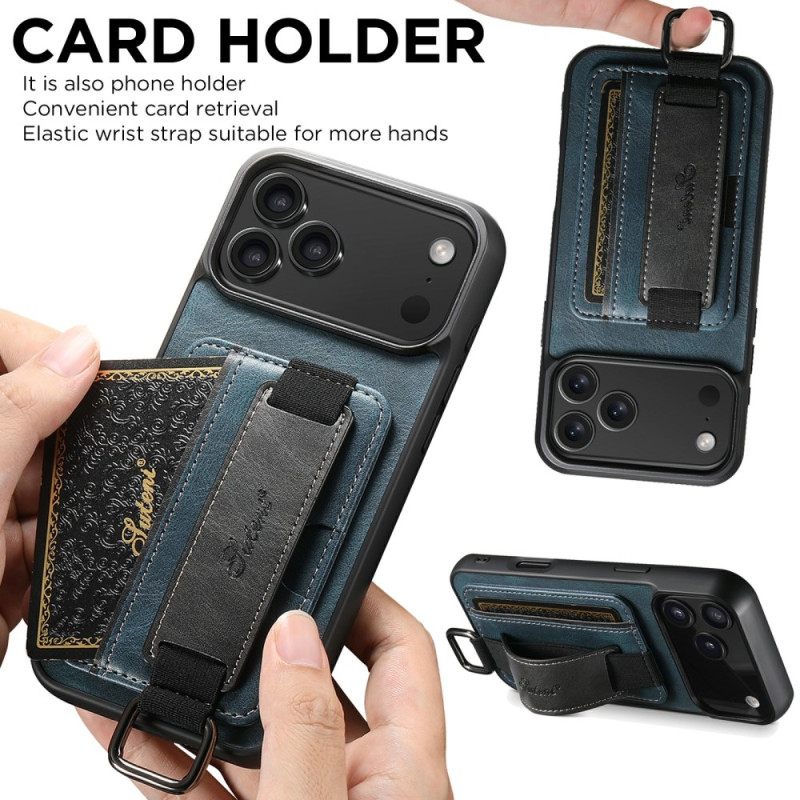 Case Hoesje iPhone 17 Pro Max Telefoonhoesje Suteni Kaarthouder En Band