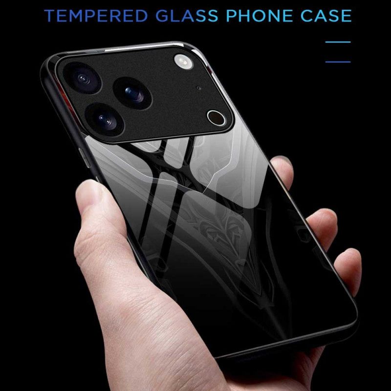 Cover Hoesje iPhone 17 Pro Max Telefoonhoesje Design Van Gehard Glas Zwart